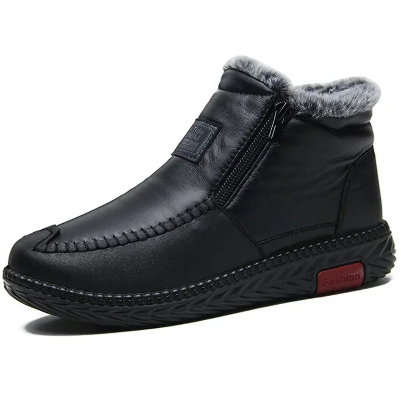 Women's Boots Plush Female Shoes Anti-slip Womens Snow Boot Winter Cotton Leather Shoes Casual Ankle Boots Botas Mujer