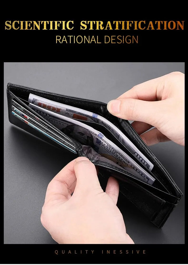 Men's Wallet Embossed Soft Leather PU Leather Multi-Card Credit Card Holder With Men's Short Coin Wallet