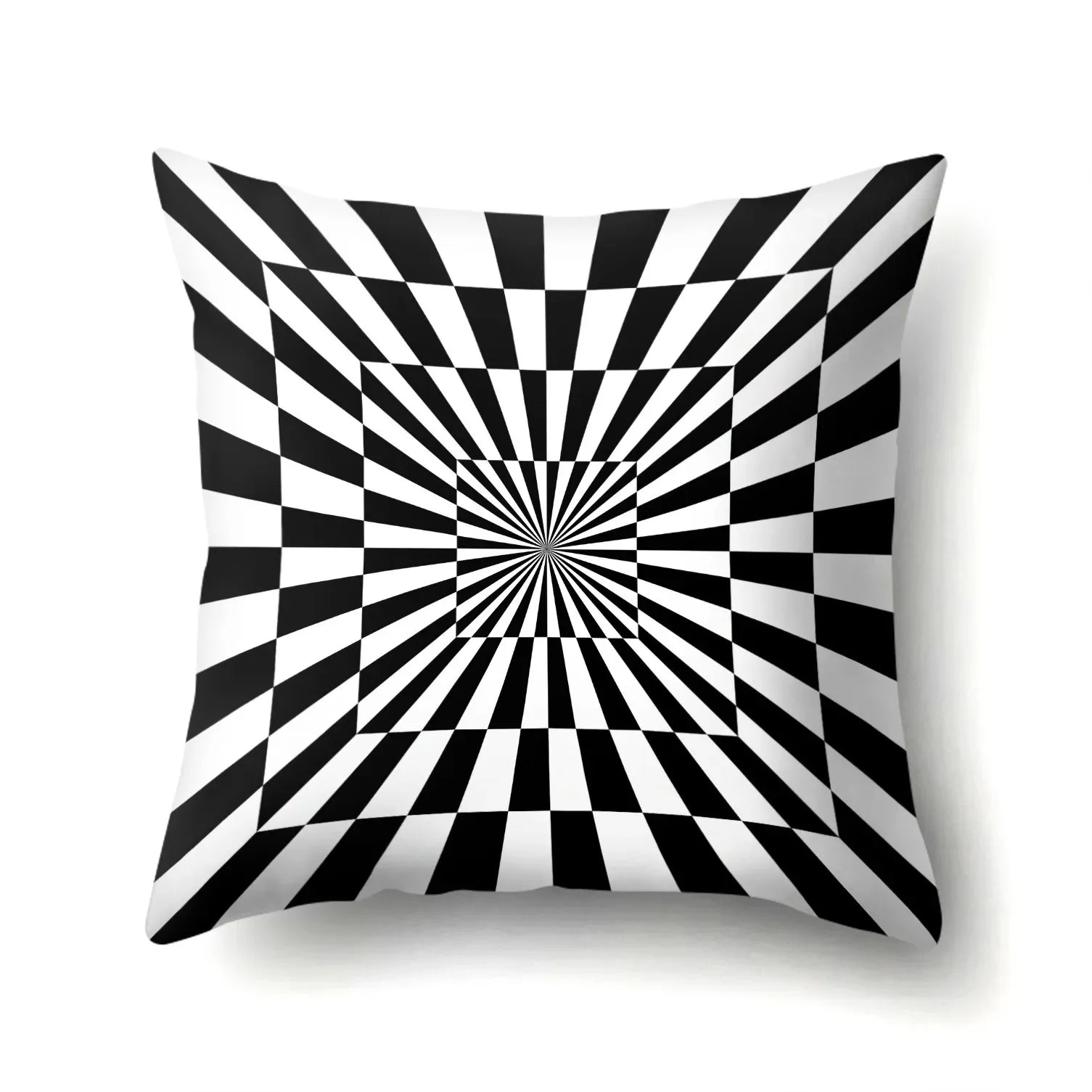 Funda de Almohada Abstracta Retorcida en Blanco y Negro Funda de Almohada Geométrica de Moda para Sofá de Sala de Estar o Dormitorio