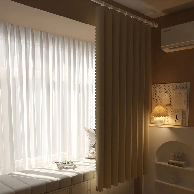 Cortinas opacas de alta opacidad para ventana de dormitorio con gancho, balcón, protección solar, partición para sala de estar, cortinas de privacidad