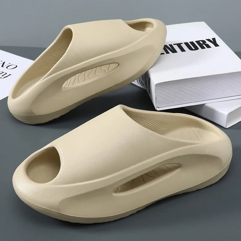 Men Slippers New Slides with a Sense High Aesthetic Value External Wear Anti Slip Thick Bottom, Beach Cool Slippers for Men