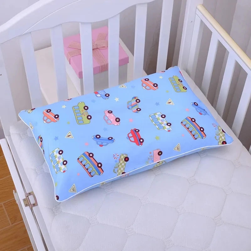 Funda de almohada individual de algodón nueva para niños, funda protectora de almohada especial para siestas de jardín de infancia, funda de almohada para bebé con estampado de dibujos animados