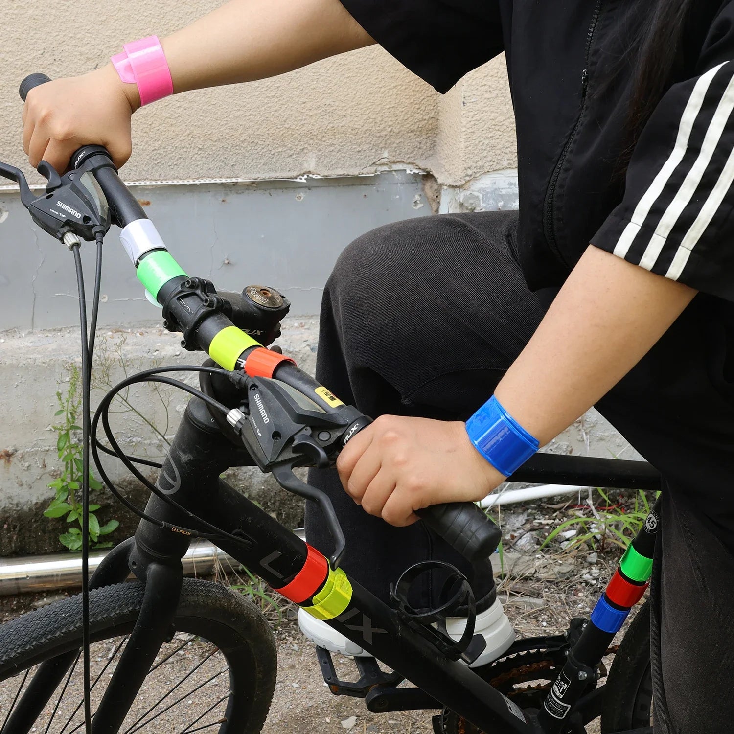 10pcs Bicycle Reflective Strap Safety Leg Pants Ring Shape Reflective Glow Tape Night Sports Jogging Cycling Reflective Arm Band