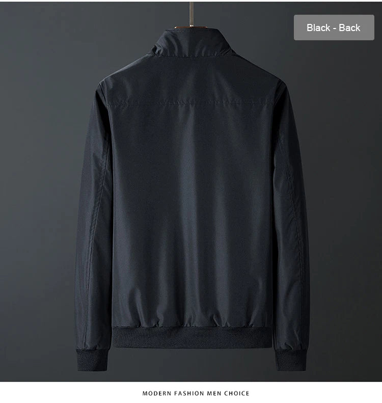 Men's Casual Jacket Spring Autumn New Comfortable Breathable Solid Color Stand Collar Outerwear Fashion Male Clothing