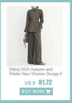 [Vibe] Women's Blazer Three Piece Solid Slim Vest Loose Blazer High Waist Pants Suit Streetwear Casual Female Pants Suit
