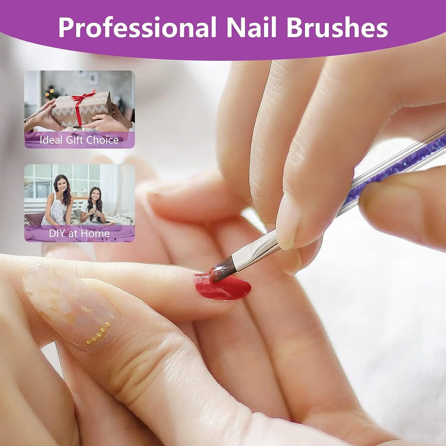 6/31Pcs Nail Art Brush Design Tip Painting Drawing Carving Dotting Pen FlatFan Liner Acrylic Gel UV Polish Manicure Tools