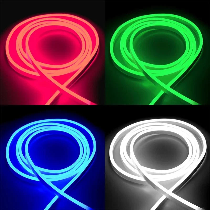 RGB Gaming Lights 16.4ft/5M Neon Rope Lights Soft Lighting for Gaming Desks LED Strip Lights Syncing Support Cutting for Home