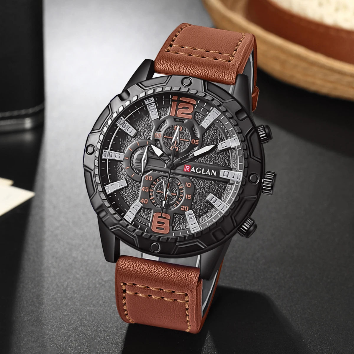 Toppmerkeklokke for menn Moteklokker Lærrem Klokke Herre Armbåndsur Gave Relogio Masculino Reloj Hombres
