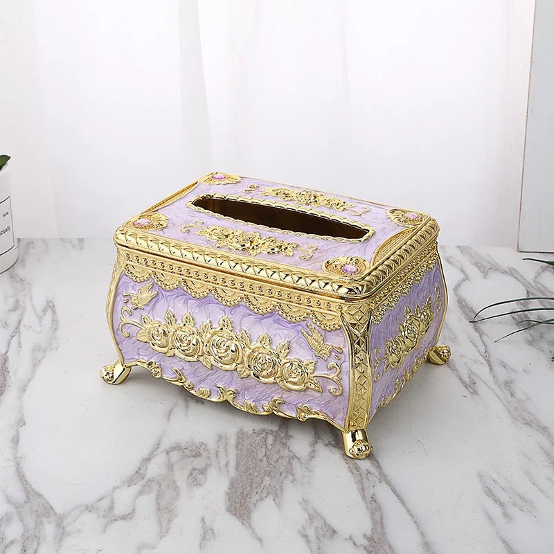 Servilletero de papel, estilo europeo, caja de plástico, dispensador de servilletas de cocina, organizador de almacenamiento de escritorio, decorativo para el hogar
