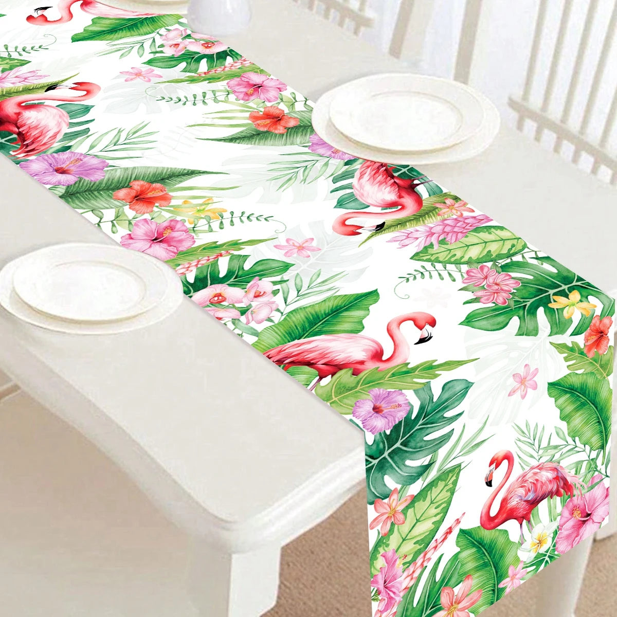 Hawaiian Garland Table Runner Hawaii Luau Tropical Party Decor Kids Favors Tableware ALOHA Summer Beach Birthday Party Supplies