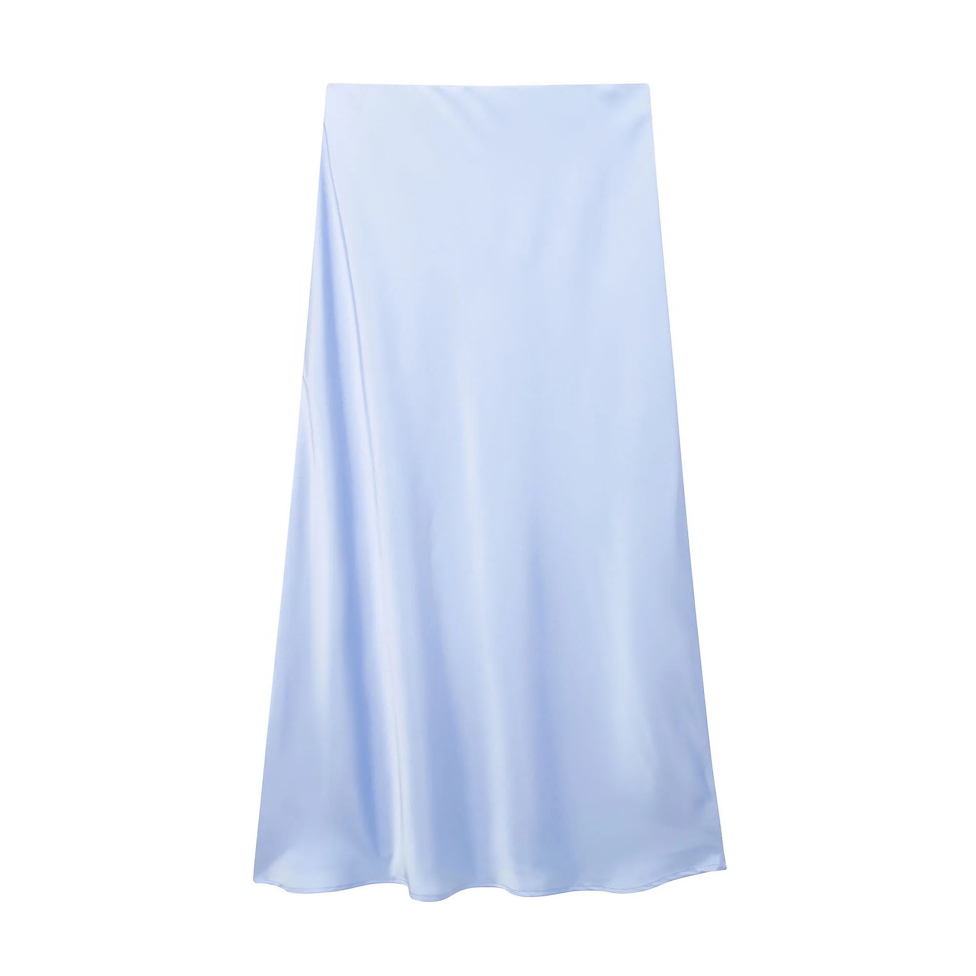 Willshela Falda de satén negra para mujer, falda larga elegante de cintura alta para mujer, falda midi de moda de verano, faldas de oficina para mujer