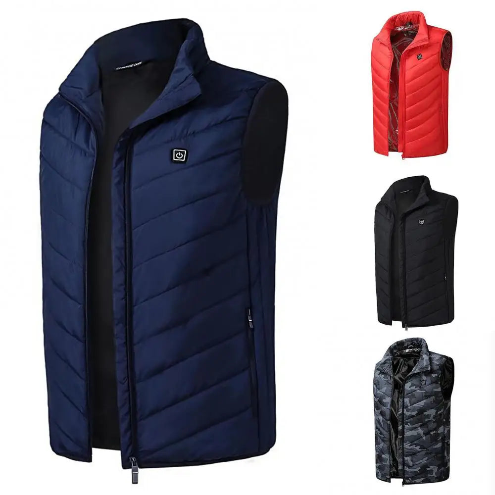 Chaleco Térmico de Invierno para Hombres con USB, Temperatura Constante Segura, Chaleco Calefactable Infrarrojo para Exteriores, Chaleco Térmico de Fibra de Carbono