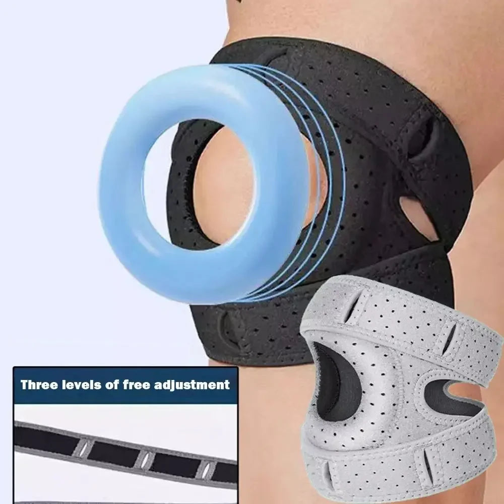 Soporte para equipo deportivo Rodilleras transpirables ajustables con correa rotuliana que mejoran la estabilidad de las articulaciones Cómodo soporte de rodilla para deportes al aire libre