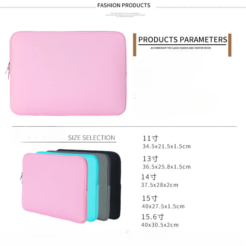 Laptop Sleeve Bag for Macbook Pro 11 13 15 Inch Notebook Pouch for Lenovo Asus HP Dell 14/15.6 Inch Portable Bag Cover Case
