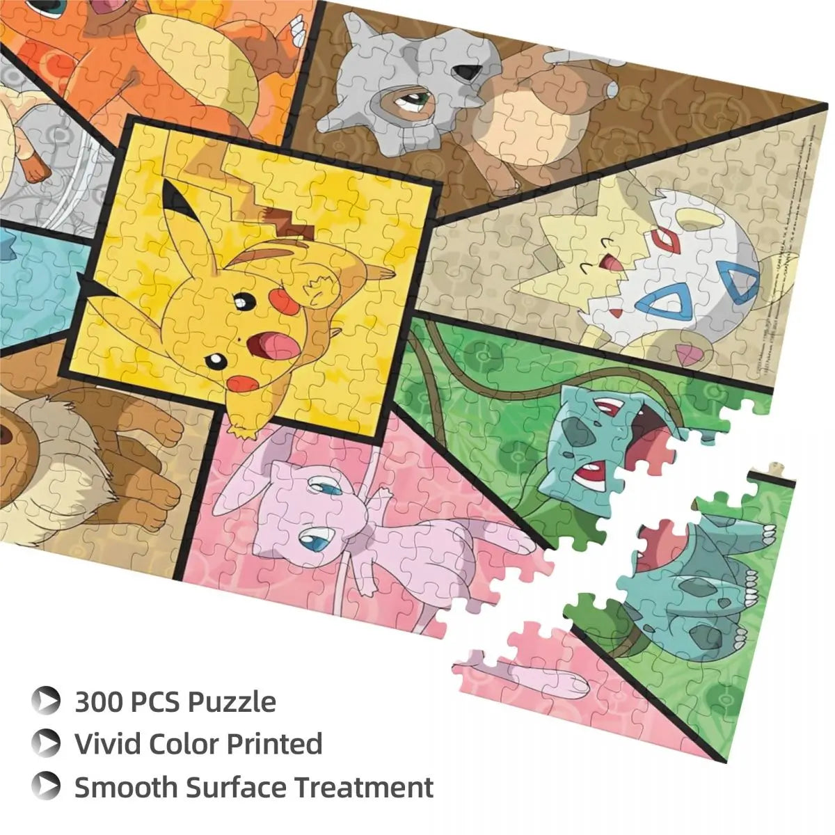 Pokemon Characters Pikachu Cartoon Wooden Puzzles for Children Jigsaw Puzzles 300 Pieces Educational Toys Gift for Kids