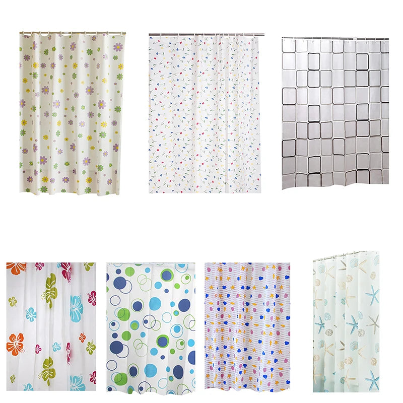 180*200CM Bathroom Shower Curtain Waterproof and Anti-Mold Home Bathroom Screens Decorative Bathtub Curtain with 12 Hooks