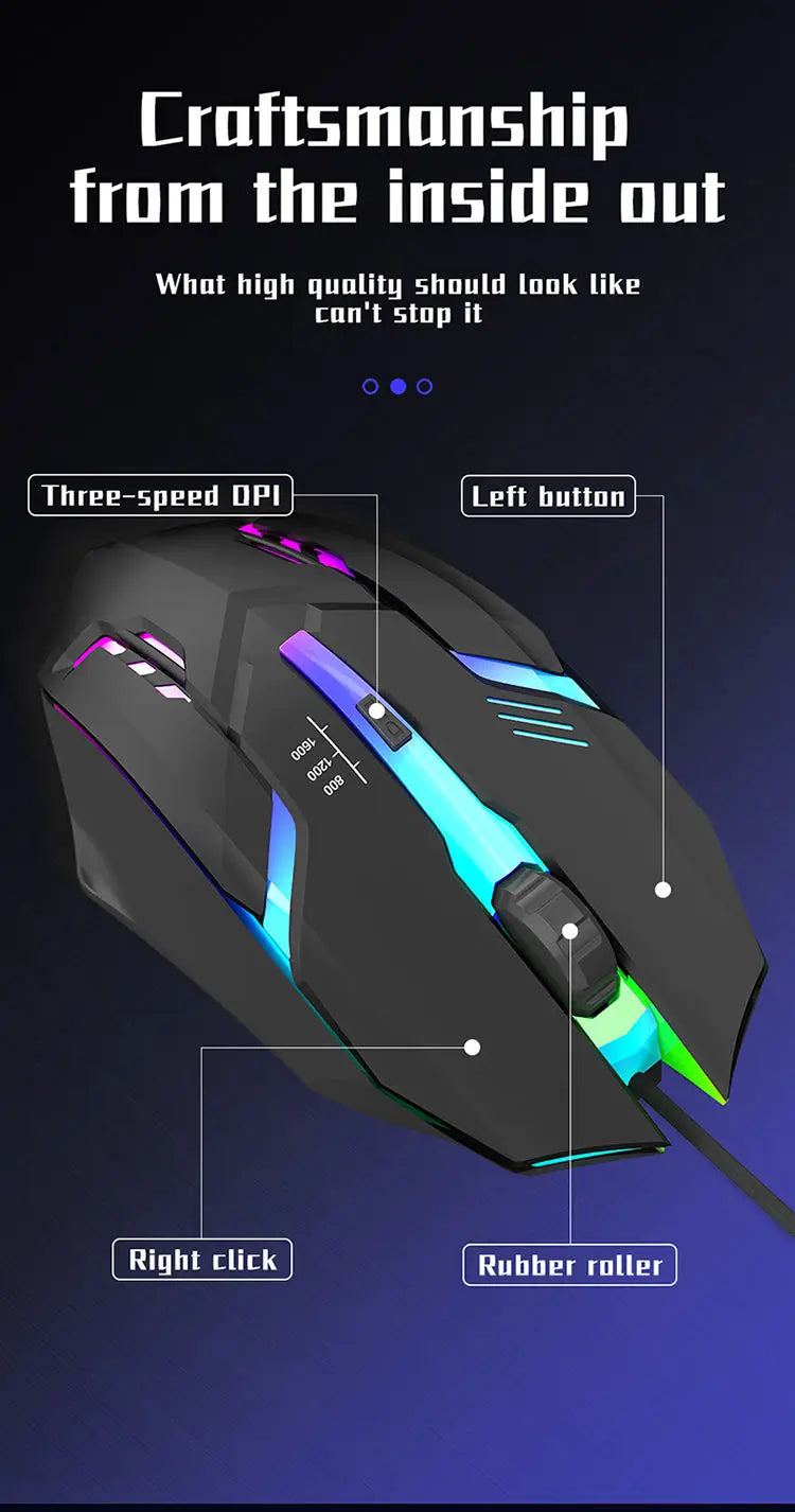 Latest High Quality Ergonomic Design Gaming Mouse Desktop Computer Laptop USB Backlit Mouse Manufacturers Hot Sale