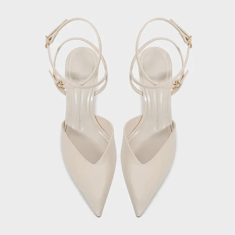 Luxury Designer Brand Heels For Women Sexy Pointed Toe Naked Strap Design Heeled Sandals Elegant Wedding Bridal Shoe Party Shoes