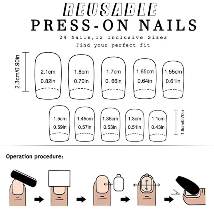24Pcs Short Square French Nail Tips 3D Embossed Flower Decoration Removable Wearable Press on Nails for Women Girls DIY Manicure
