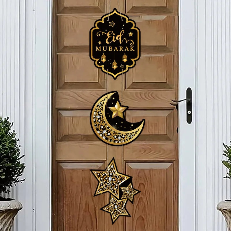 EID Mubarak Decorations Door Hanging Ramadan Decor for Home Door Hanging Ramadan Kareem Islamic Muslim Party Eid Al Adha