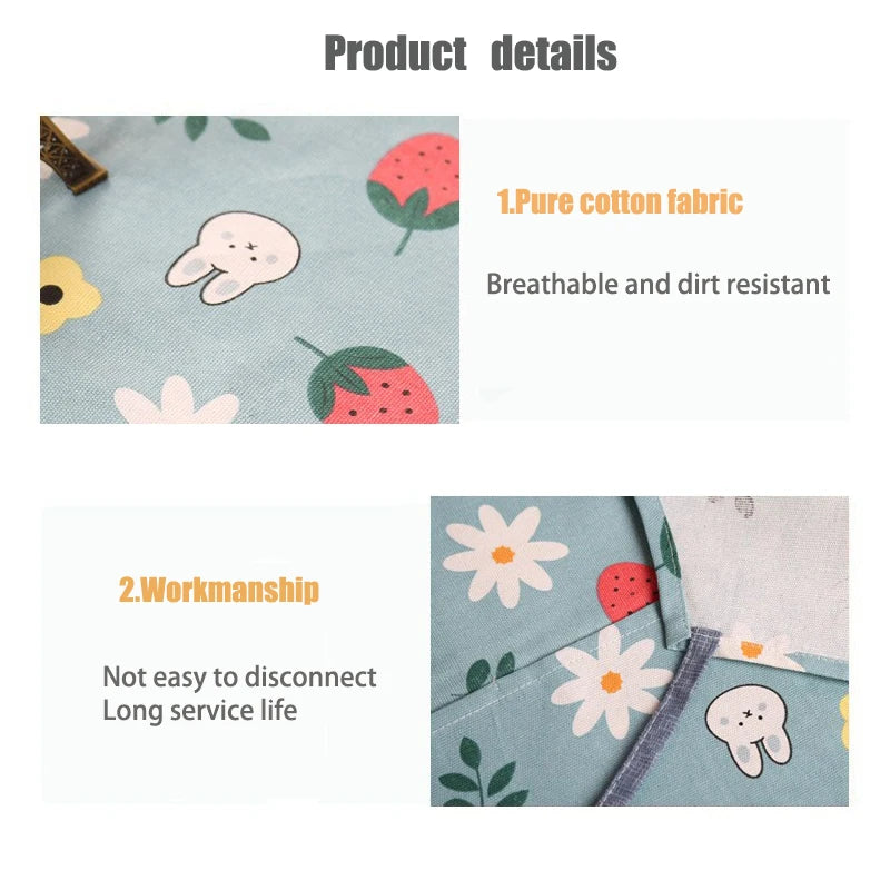 1PC Aprons Fashion Cotton Fabric Waterproof Thickened Dirt Resistant Kitchen Apron and Home Work Clothes Gardening Work Clothing