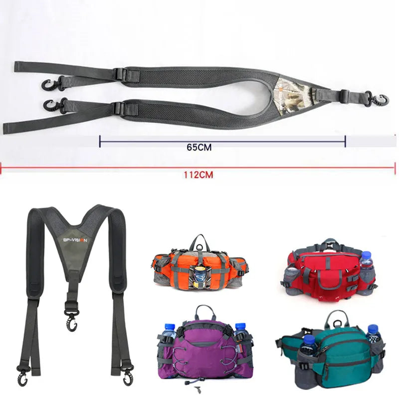 Hiking Strap Ergonomics Back Bear Polyamide Breathable Straps for Running Adjustable Buckle Outdoor Camping Accessories