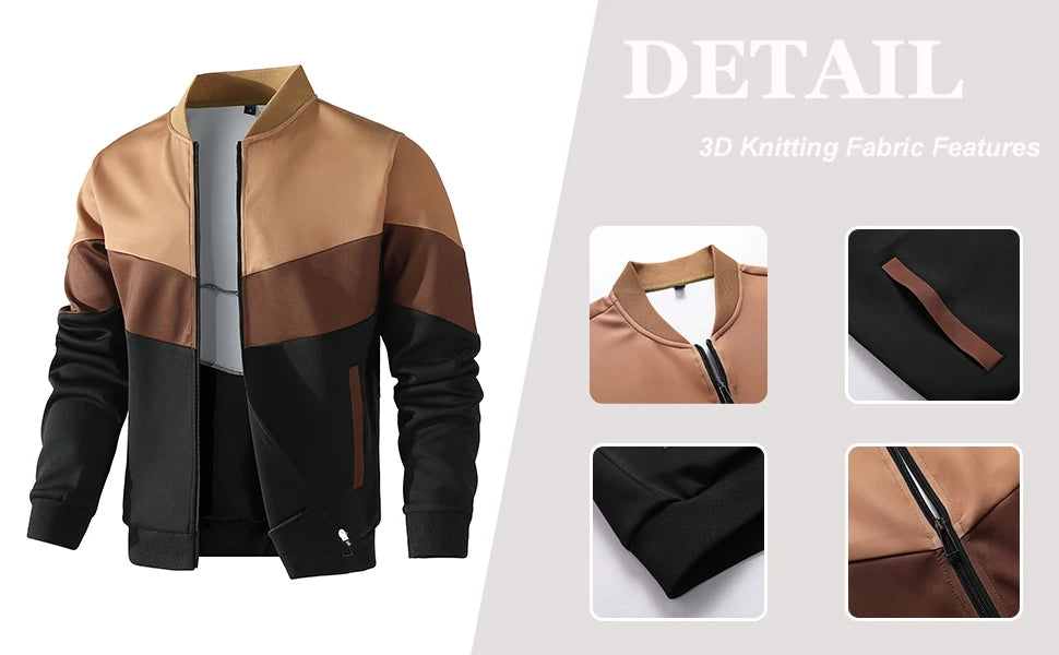 Men's Jackets 25 New Spring Business Leisure Trendy Color Windproof Bomber Overshirt Zip-Up Streetwear Popular Clothes US Size
