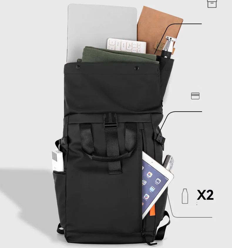 Men's Travel Camping Bag 15.6inch Laptop Computer Backpack Outdoor Waterproof Hiking School College Business Trekking Rucksack