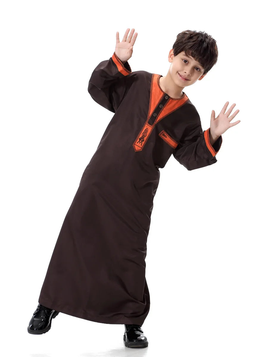 2025 Fashion Muslim Teenager Clothing Islam Men Summer Winter Eid Ramadan Prayer High Quality Elengance Party Boy's Robe Caftan