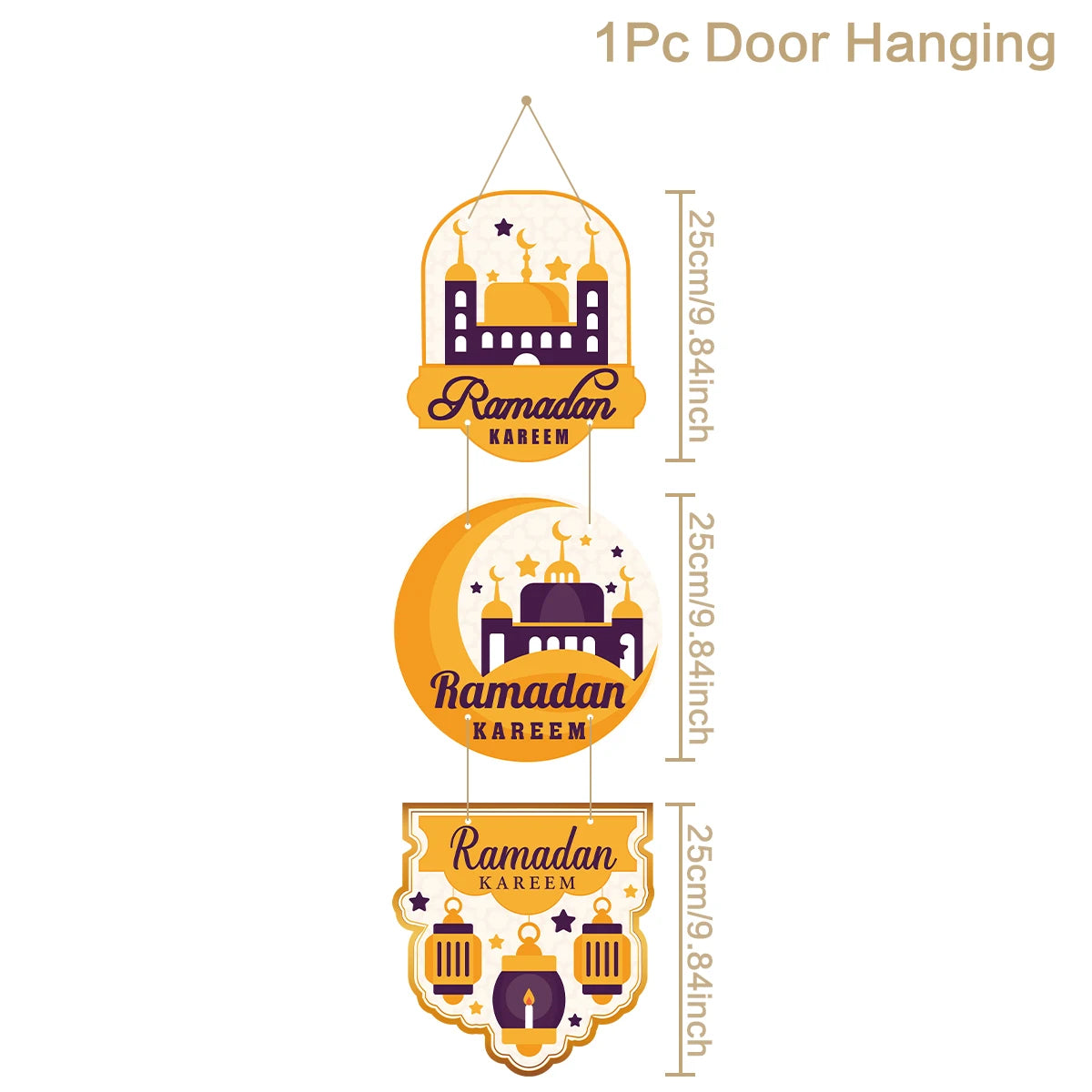EID Mubarak Decorations Door Hanging Ramadan Decor for Home Door Hanging Ramadan Kareem Islamic Muslim Party Eid Al Adha