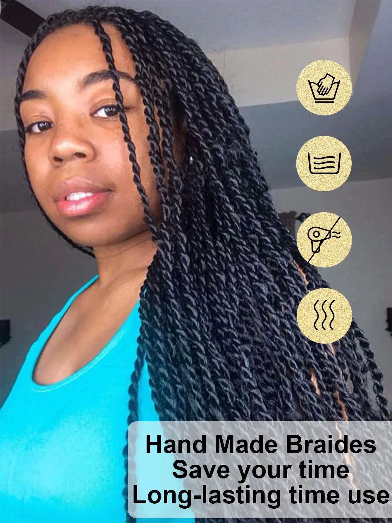 Senegalese Twist Braided Wigs For Black Women Synthetic Full Lace Frontal Wigs Knotless Box Braids Passion Twists Hair 36'' 40''