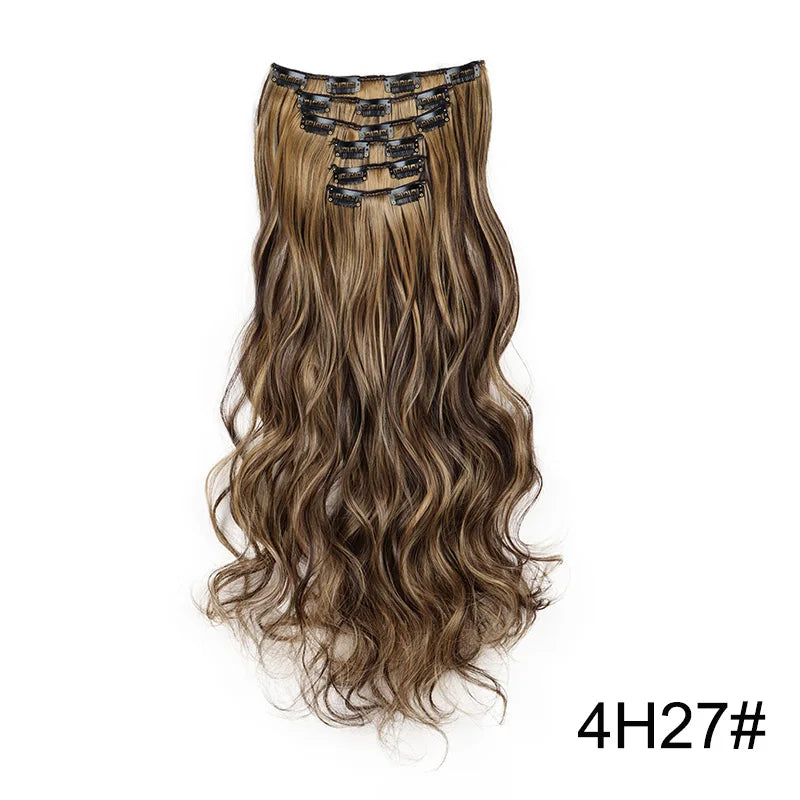 24" Long Curly Clip-In Hair Extensions – Soft, Ombre & Heat-Resistant