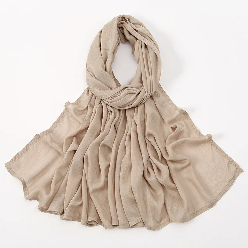 Hijabs musulmanes para mujer, pañuelos finos lisos, chales para mujer musulmana, pañuelo suave de viscosa y rayón, turbante islámico, diadema de 200x85cm