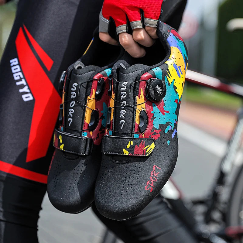 Cycling Sneaker Men Sport Road Bike Boots Flat Racing Speed Sneakers Bicycle Footwear Pedal Cycling Shoes