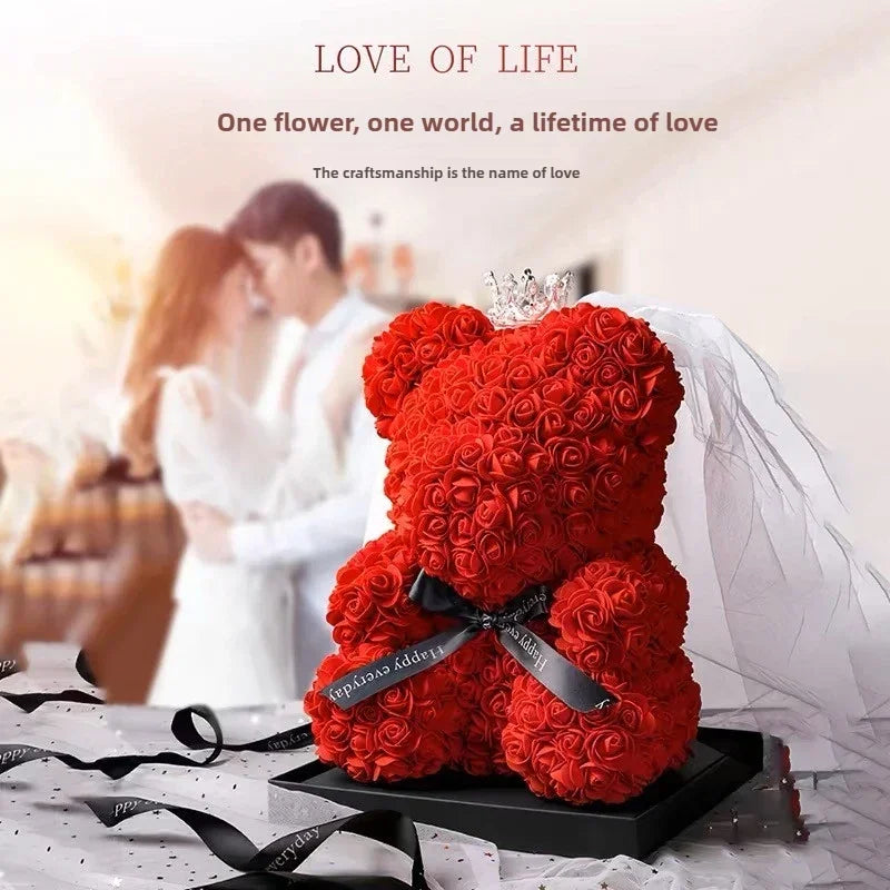 Oso de Rosas Artificiales de Regalo