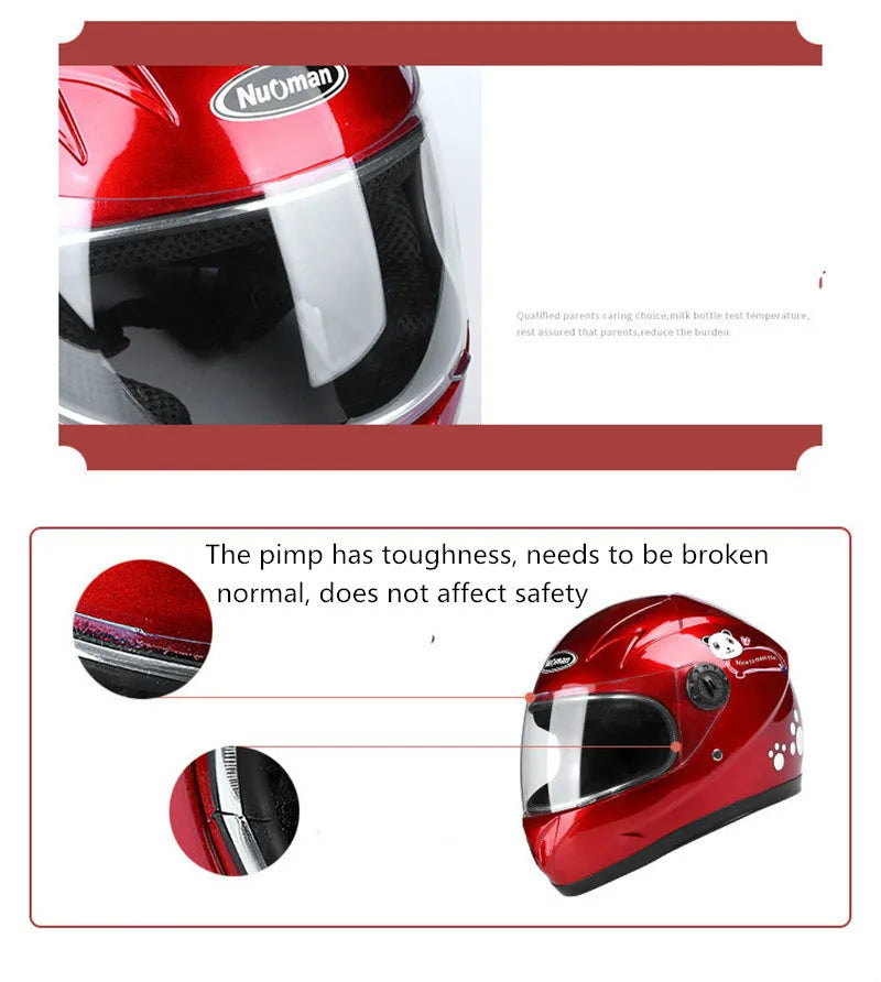 Kid Child Motorcycle Helmet Detachable Full Face Helmet Suitable All Seasons Children Sports Safety Protection Helmets