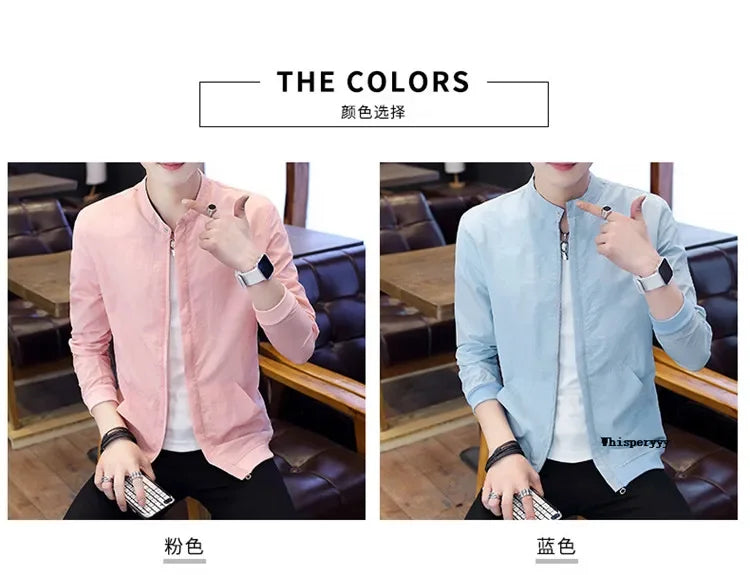 Men's Bomber Jackets Casual Male Thin Outerwear Breathable Sportswear Coats Summer Mens Sunscreen Slim Fit Chaquetas Hombre