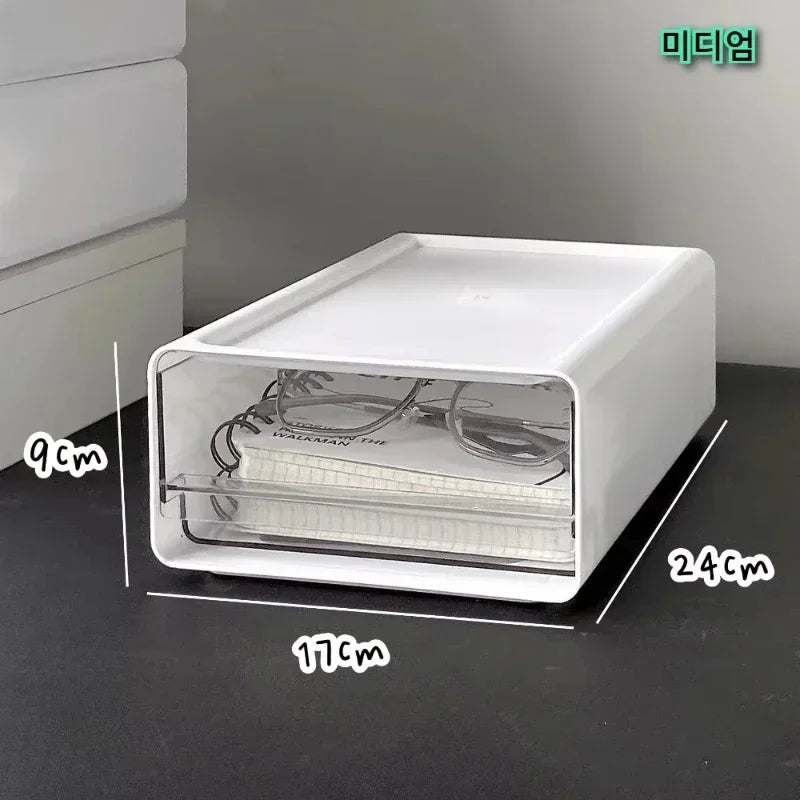 Desktop Organizer Drawer Makeup Storage Box Stationery Finishing Organizer Box Dormitory Desktop Organizer Cabinet  Dustproof