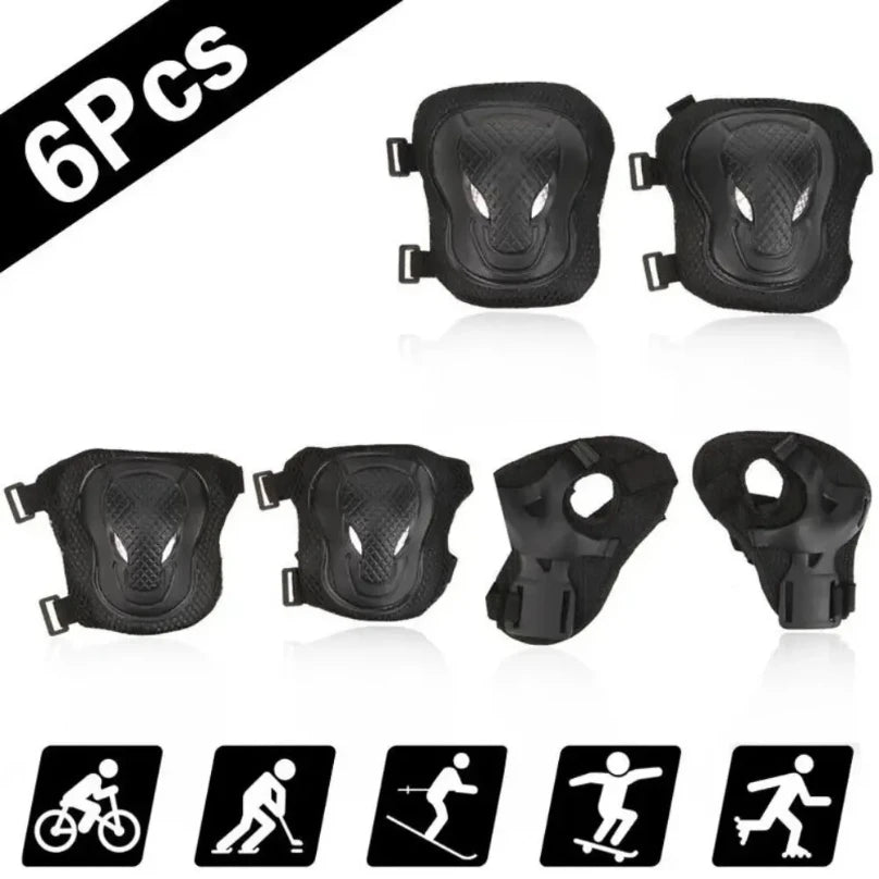 Women Men Elbow Wrist Knee Pads Protective Gear Set Skate Roller Cycling Bike 6pcs set of roller skating ice protection knee pad