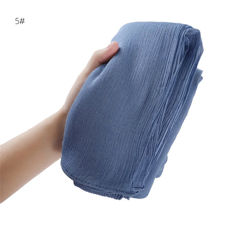 Pañuelo Hiyab de Algodón y Rayón de Color Liso para Mujer, Pañuelo Grande Musulmán, Chales, Diadema Musulmana para Mujer, Turbante Islámico, Pañuelo Bandana