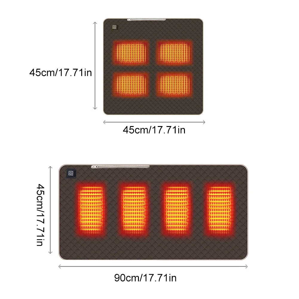 Silla de camping con 4 zonas de calor, alfombrilla térmica USB/tipo C recargable, 3 velocidades ajustables, control de temperatura inteligente, almohadillas térmicas de invierno
