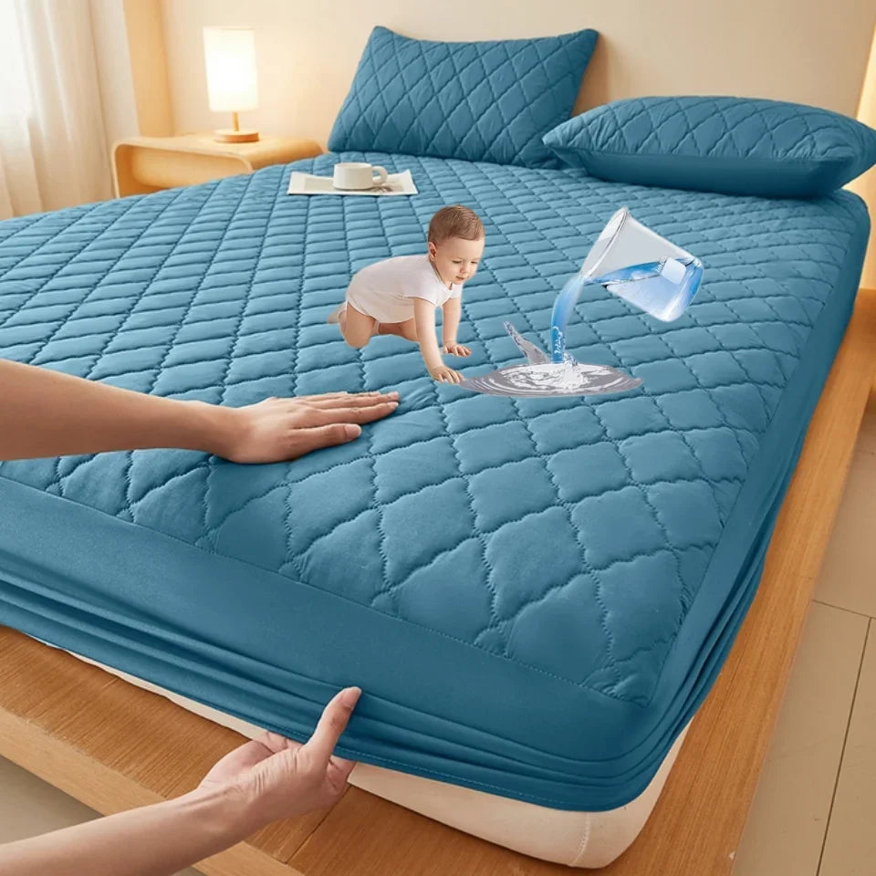Waterproof Mattress Protector Embossed Bed Mattress Cover Soft Breathable Fitted Mattress Pad Cover 120/150/180/220x200 Washable