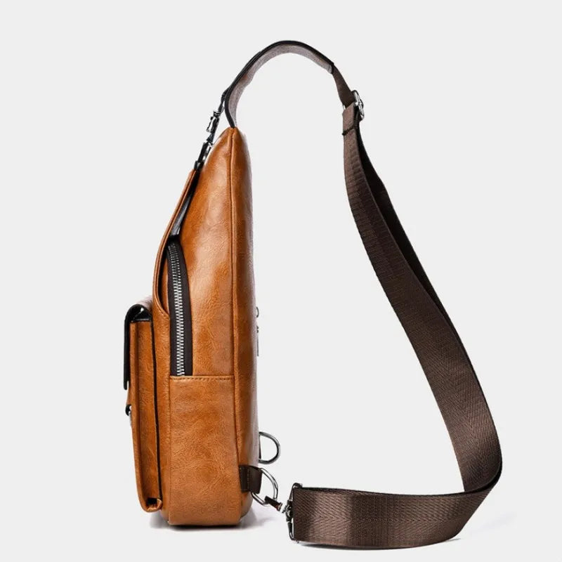 Bandolera de cuero sintético para hombre