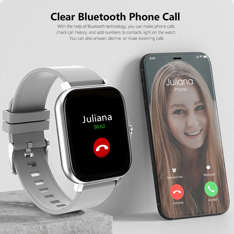 1.83'' Sports Smart Watch Fitness Clock Health Monitor Waterproof Smartwatch Wireless Call Watches for Men Women IOS Xiaomi