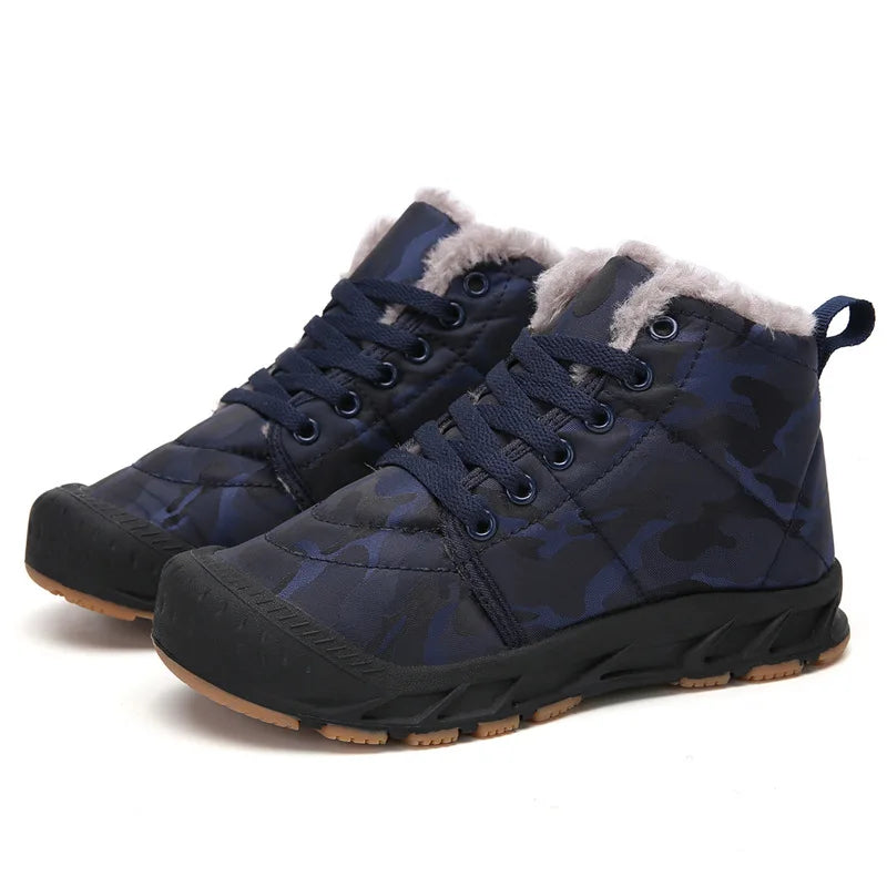 Waterproof Winter Children Snow Boots Warm Outdoor Shoes Boy Girl Short Boots Fashion Comfortable Non-Slip Sneakers Kids Boots