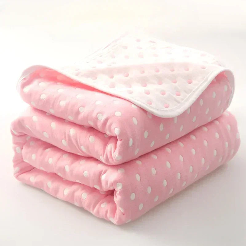High Quality Cotton Sheet Six Layer Gauze Towel Quilt Summer Cool Blanket Children's Baby Blanket Adult Blanket Bedding