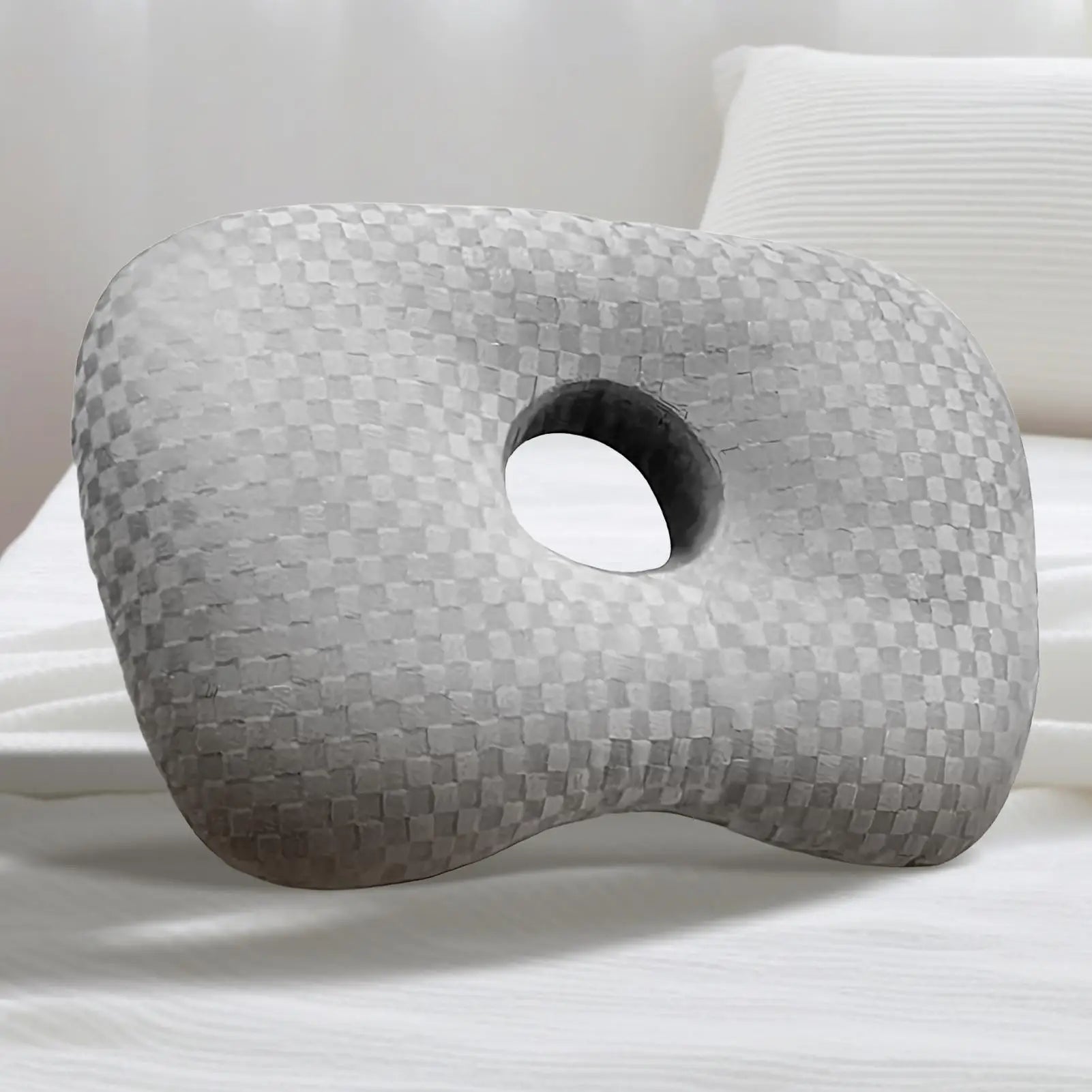 Piercing Pillow Side Sleepers Donut Pillow with Holes Ergonomic Discomfort Reducer Travel Stuffed Cushion for Offices Road Trip