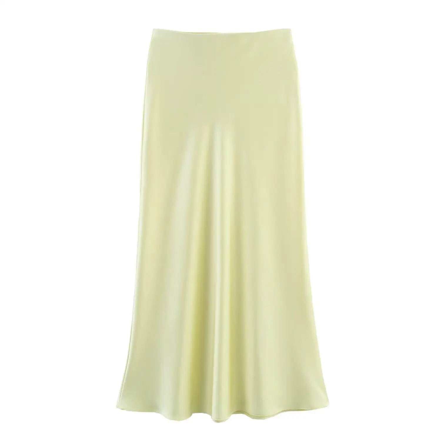 Willshela Falda de satén negra para mujer, falda larga elegante de cintura alta para mujer, falda midi de moda de verano, faldas de oficina para mujer
