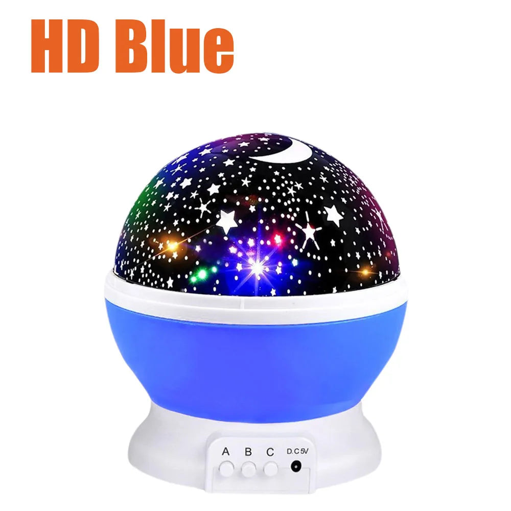 Star Night Light for Kids Nebula Star Projector Lamp 360 Degree Rotation 4 LED Bulbs 12 Light Color Changing with USB Cable Gift