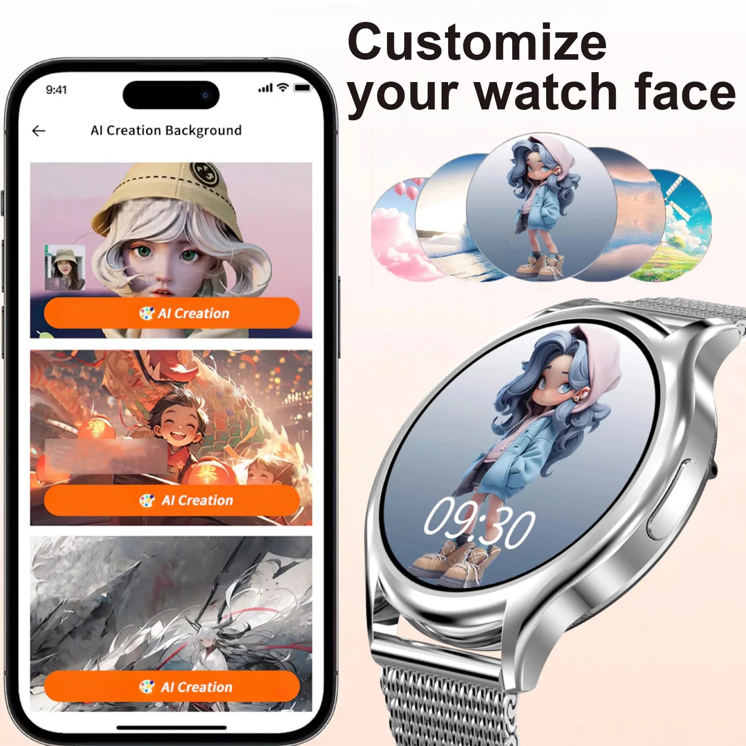 Smart Watch For Women 1.27 Inch HD Screen Health Monitor AI Voice Assistant Bluetooth Call Music Control Custom Dials Smartwatch